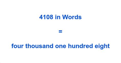 4108 in Words – How to Spell 4108 | numbersinwords.net