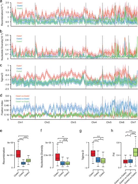 Recombination Rate Nucleotide Diversity And Tajima S D For