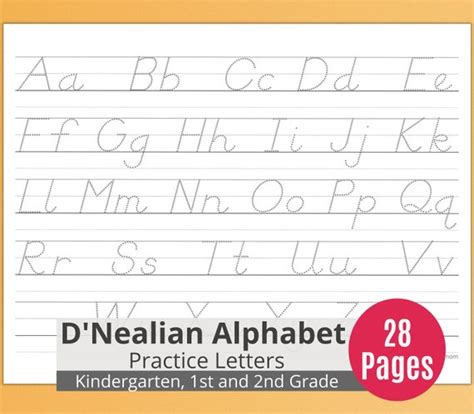 alphabet en cursive D'Nealian - Observer