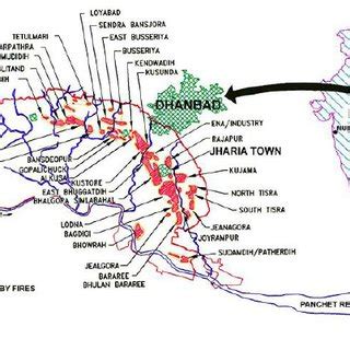 Plan of the Jharia Coalfield and Principal Collieries affected by coal... | Download Scientific ...