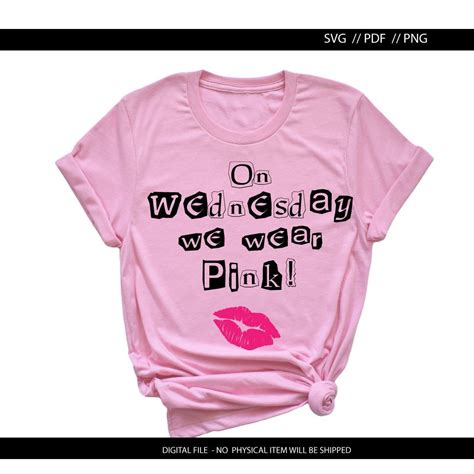 On Wednesday We Wear Pink Mean Girls Svg Files Mean Girls Shirt Design