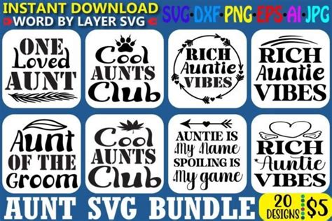 Aunt Svg Bundle Vol 2 Bundle Creative Fabrica