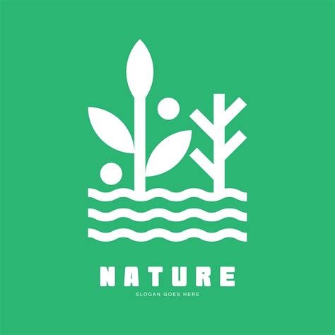 Premium Vector | Tree with wave farming agriculture logo design inspiration