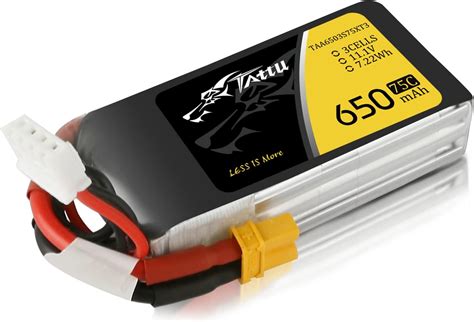 Amazon Tattu 11 1V 650mAh 75C 3S1P LiPo Battery Pack With XT30