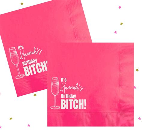 Custom Birthday Napkins 30th Birthday Napkins Foil Birthday Napkins Custom Cocktail Napkins