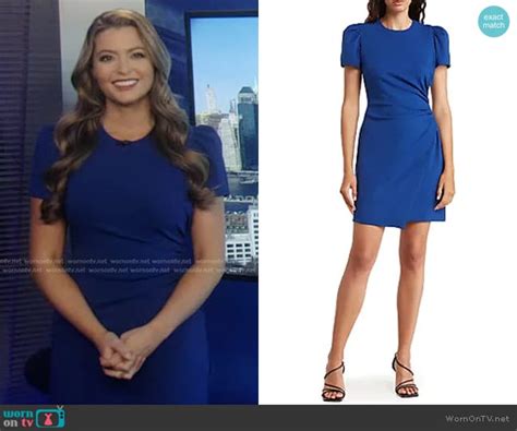 Wornontv Danis Blue Short Sleeve Gathered Dress On Good Morning