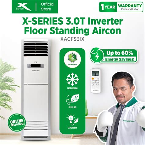 X SERIES 4HP Floor Standing Aircon INVERTER Anti Rust Cabinet 3D Air