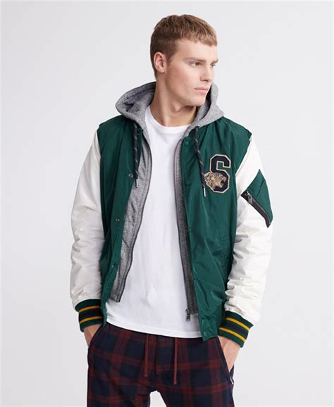 Superdry Varsity Hooded Bomber Jacket - Men's Mens Jackets