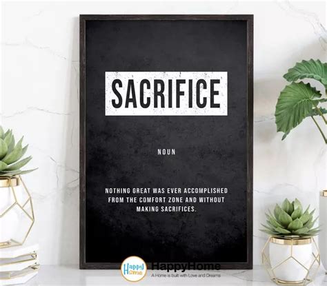 Kna Prints Sacrifice Definition Poster Motivational Inspirational