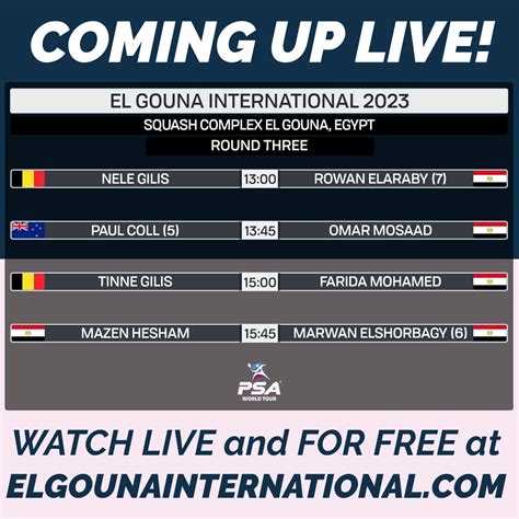 El Gouna International Day Four Court 3 Free PSA Squash Tour