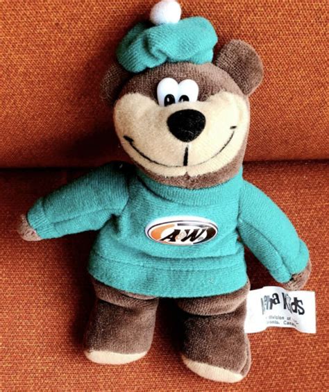 Vintage 1998 Aandw Restaurant 7” Mascot Rooty Root Beer Bear Alpha Kids