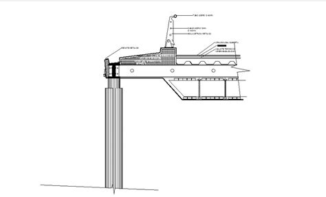 Roofing Section And Column Detail 2d View Cad Construction Block Layout