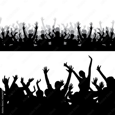 Crowd silhouette Stock Vector | Adobe Stock