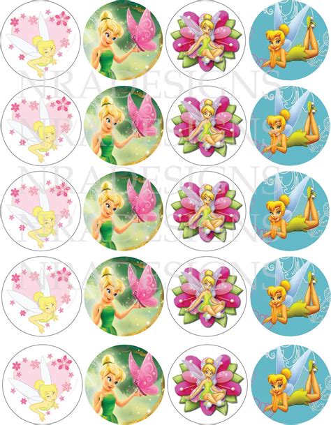 Tinkerbell Cupcake Toppers Digital File By Nradesigns On Etsy 5 00