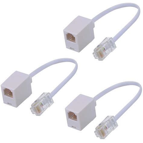 Buy Rj45 To Rj11 Adapter3 Pcs White Ethernet Rj45 8p8c To Telephone Cord Rj11 6p4c Converter