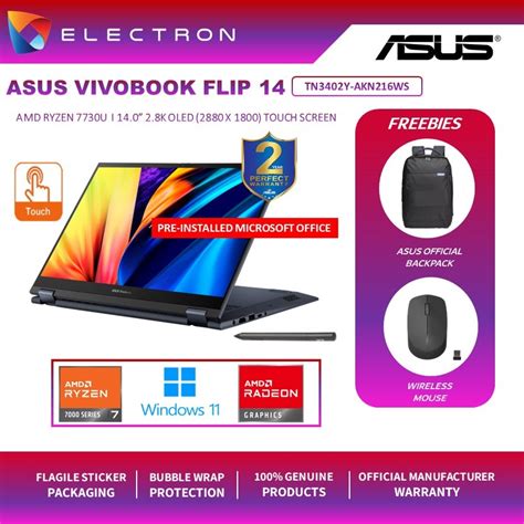 Asus Vivobook S 14 Flip OLED TN3402Y AKN216WS 14 2 8K Touch 2 In 1