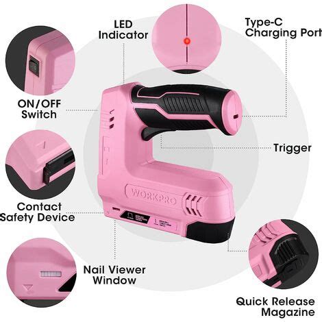 WORKPRO Agrafeuse Sans Fil 3 6V 2000 MAh Avec 2000 Agrafes Agrafeuse