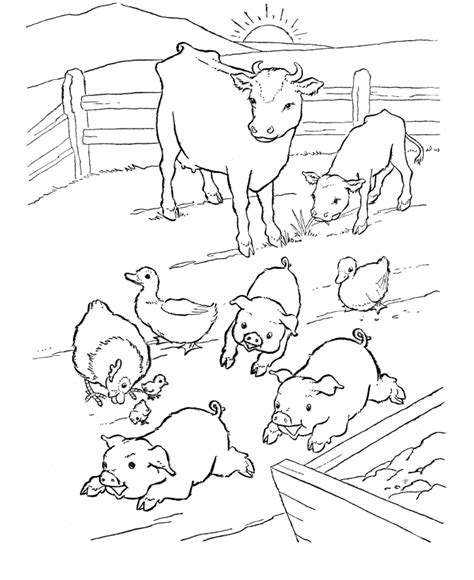 Farm Animals Coloring Pages For Kids - Coloring Home