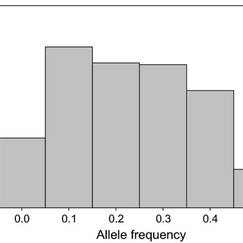 Allele Frequency Distribution Of The 59 Maize Genotypes Assessed With