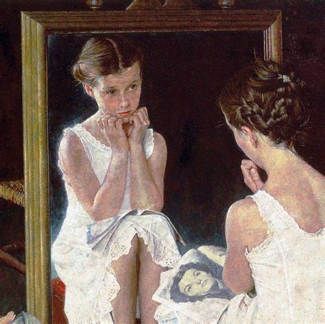 The Story Of Girl At Mirror By Norman Rockwell Girl At Mirror Rockwell Paintings Norman Rockwell