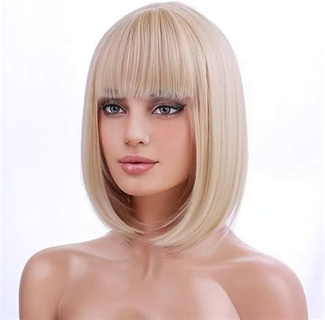 Amazon Magqoo Blonde Wig For Women Blonde Bob Wig Short Straight