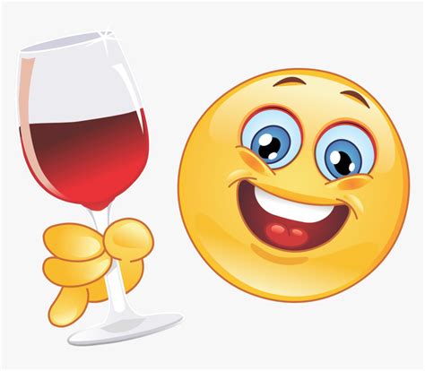 Wine Drinking Emoji 24 Decal - Emoji With Wine Glass, HD Png Download ...