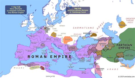 Roman Empire Map Over Modern Map