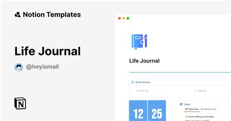 Life Journal Template by heyismail | Notion Marketplace