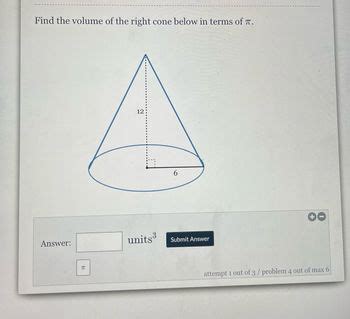 Answered Find The Volume Of The Right Cone Below Bartleby