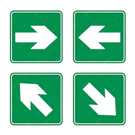 Premium Vector | Green Emergency Exit Arrows 