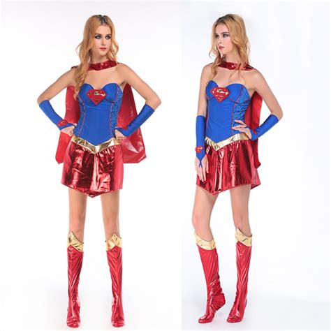 Adult Sexy Supergirl Costume Role Playing Superman Batman Game Uniforms Halloween Costumes For