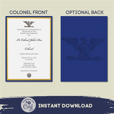 Air Force Promotion Invitation Format
