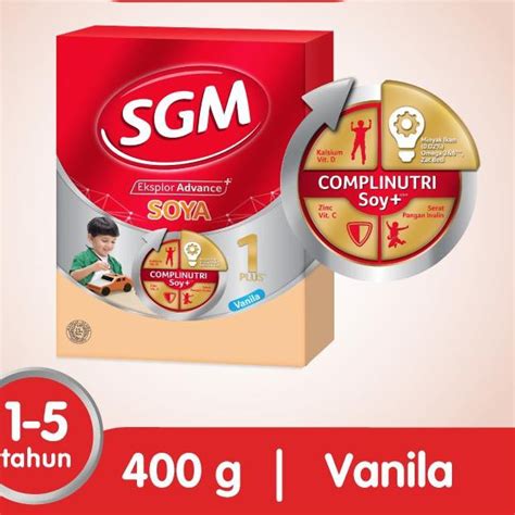 SGM Eksplor Advance Soya 1 Plus Madu Dan Vanila Formula Soya Bubuk 400