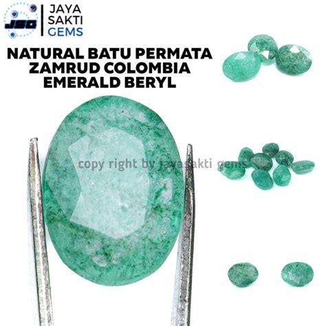 Natural Batu Permata Zamrud Colombia Emerald Berly Lazada Indonesia