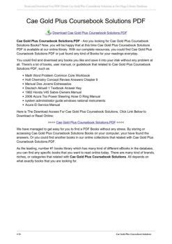 Cae Gold Plus Coursebook Solutions