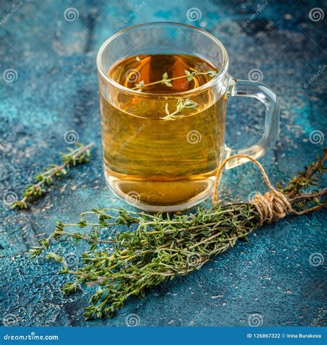 Thyme herbal tea stock photo. Image of alternative, aroma - 126867322