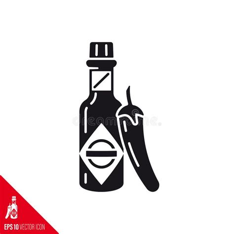 Hot Sauce Bottle And Chili Pepper Vector Icon Stock Vector Illustration Of Chili Topping