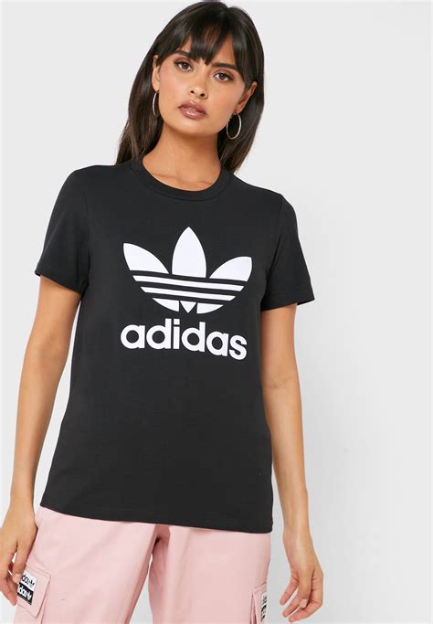 Buy Adidas Originals Black Adicolor Trefoil T Shirt For Women In Riyadh