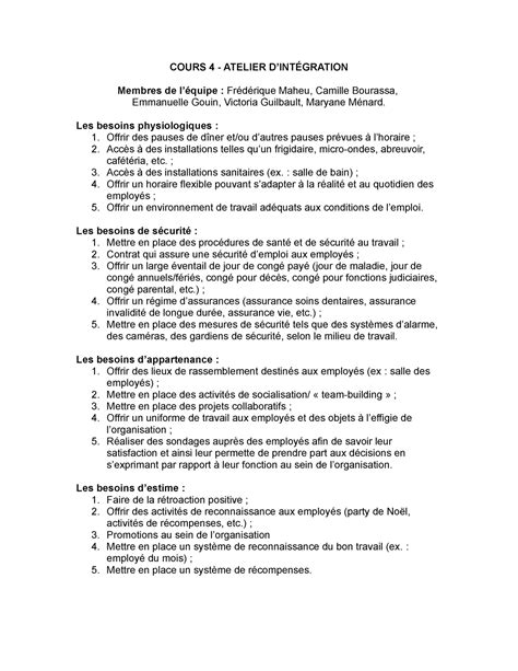 COM3104 Cours 04 Activité D INTÉ Gration COURS 4 ATELIER D