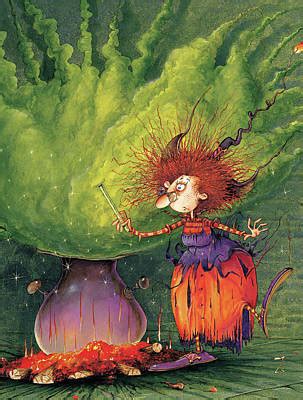 Witch Stirring Cauldron Painting