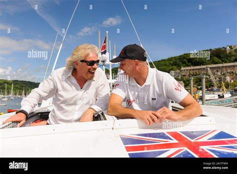 British Entrepreneur Billionaire Sir Richard Branson Enjoys A Cruise On