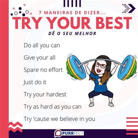 Eu Sou O Melhor Em Ingles - 🏋♀7 maneiras de dizer "Try your best"🏋 - Dê o seu melhor - em inglês, e ...