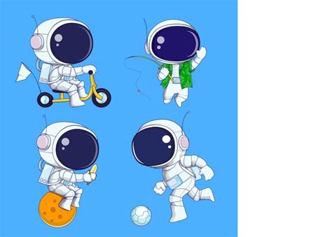 Mano Dibujar Lindo Astronauta Vector Premium