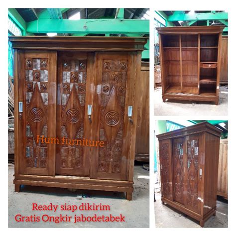 Jual Lemari Jati Pintu Sliding Shopee Indonesia