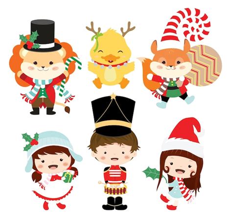 Lindos Personajes M Gicos De Dise O Navide O Vector Premium