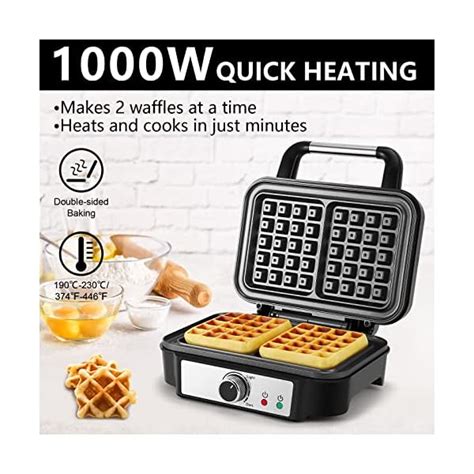 Extra Deep Belgian Waffle Maker Monxook 2 Slice Non Stick Waffle Iron