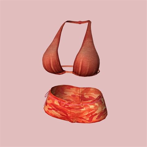 D Model Sexy Red Army Bikini VR AR Low Poly CGTrader