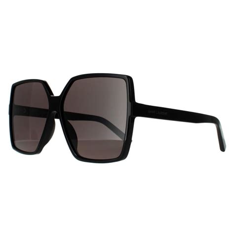 Saint Laurent Square Womens Black Grey Sunglasses