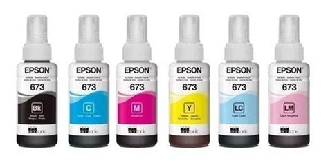 6 Pack Botella Tinta Epson T673 Ecotank L805 L810 L850 L1800 Envío gratis