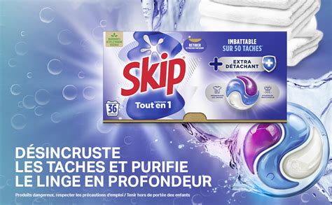 SKIP Lessive liquide en capsules Tout en 1 Extra détachant 36